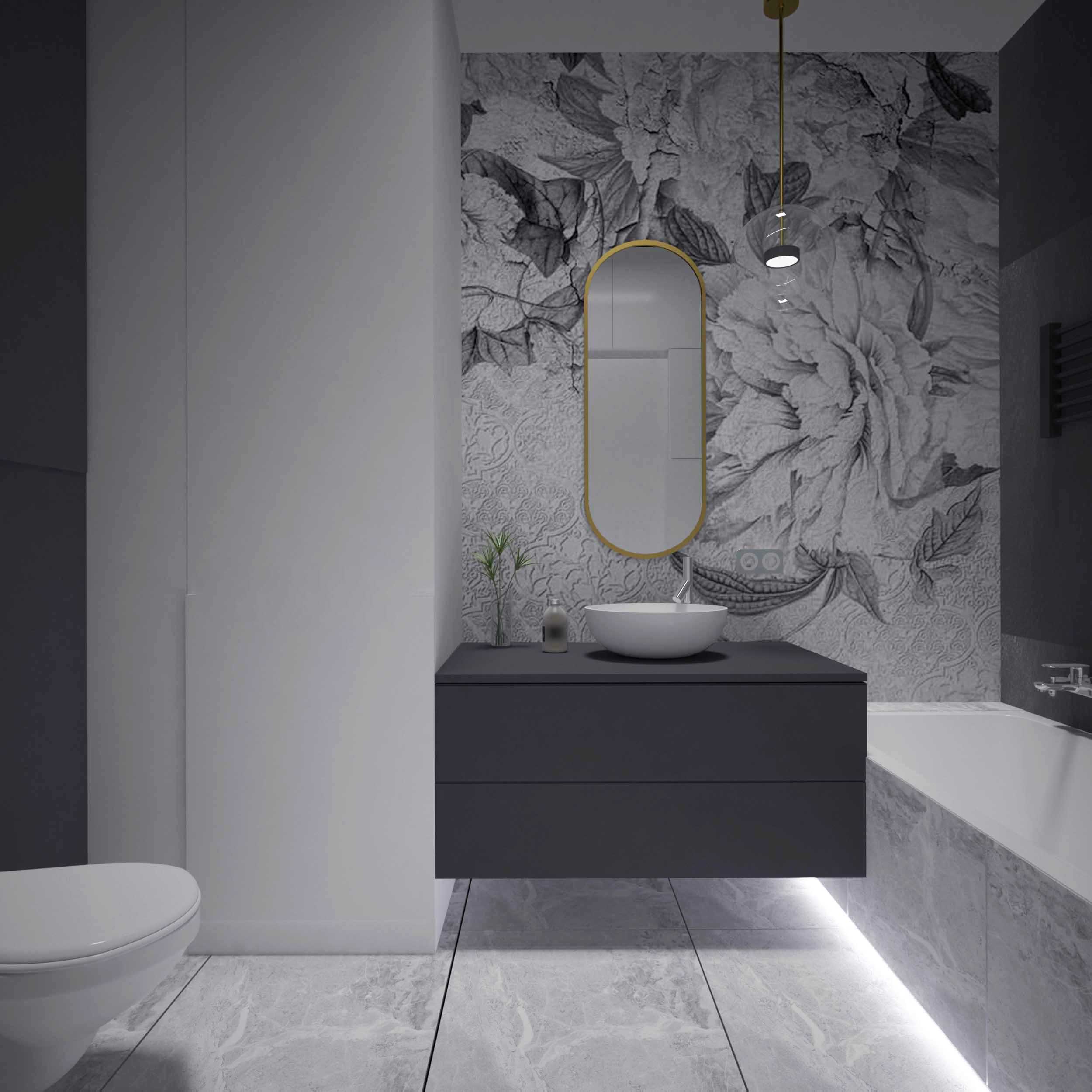 Projekt eleganckiej nowoczesnej łazienki